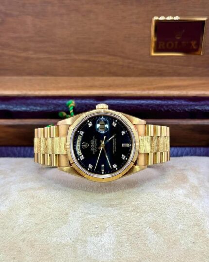 Rolex Day-Date President 1997 – Factory Black Diamond Dial  Ref. 18248 | 36mm |  Excellent Condition | Solid 18K Gold