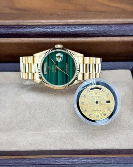 Rolex Day-Date President – Green Malachite Dial  Ref. 18238 | 1997 | 36mm |  Excellent Condition | Solid 18K Gold
